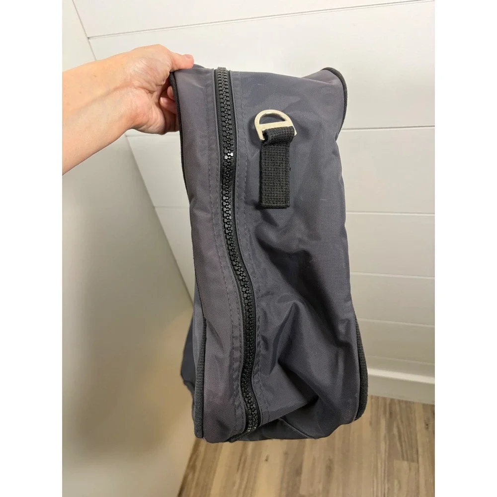 Vintage 90s Lands End Lighthouse Gray Nylon Bag Double Handle Work Travel READ